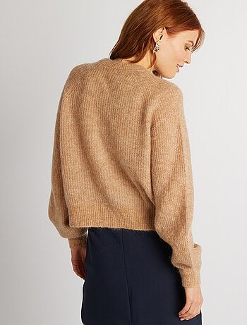 Cardigan in misto lana e mohair