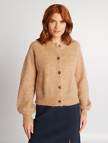 Cardigan in misto lana e mohair