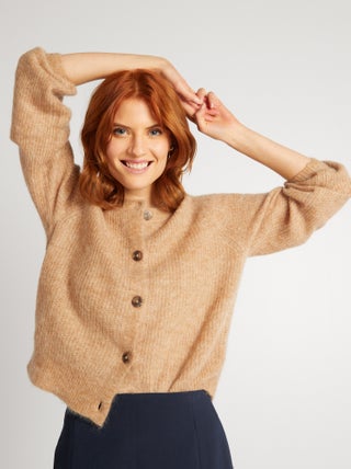 Cardigan in misto lana e mohair