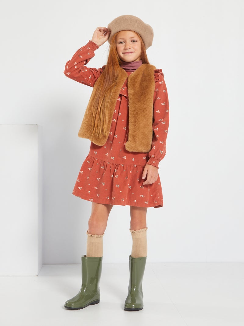 Cardigan in pelliccia ecologica BEIGE - Kiabi