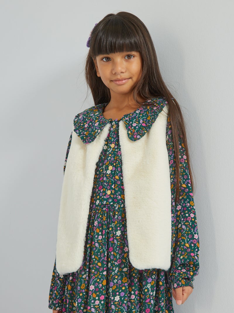 Cardigan in pelliccia ecologica BIANCO - Kiabi