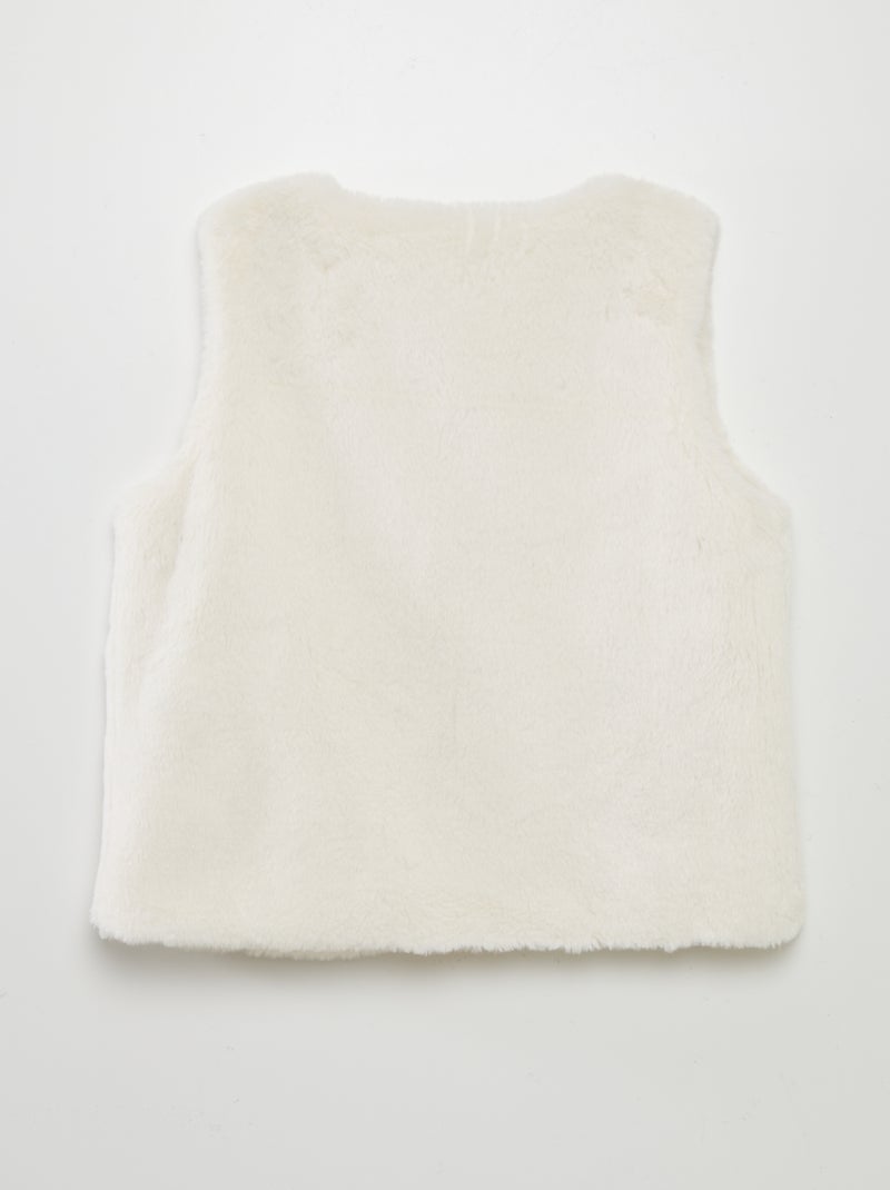 Cardigan in pelliccia ecologica senza maniche BIANCO - Kiabi