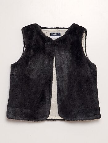 Cardigan in pelliccia ecologica senza maniche