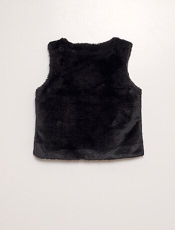 Cardigan in pelliccia ecologica senza maniche