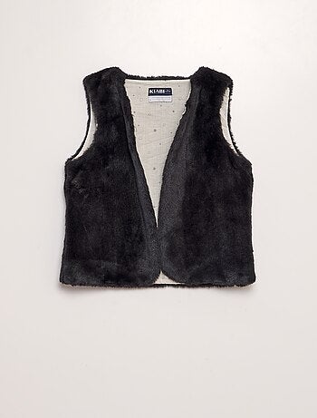 Cardigan in pelliccia ecologica senza maniche