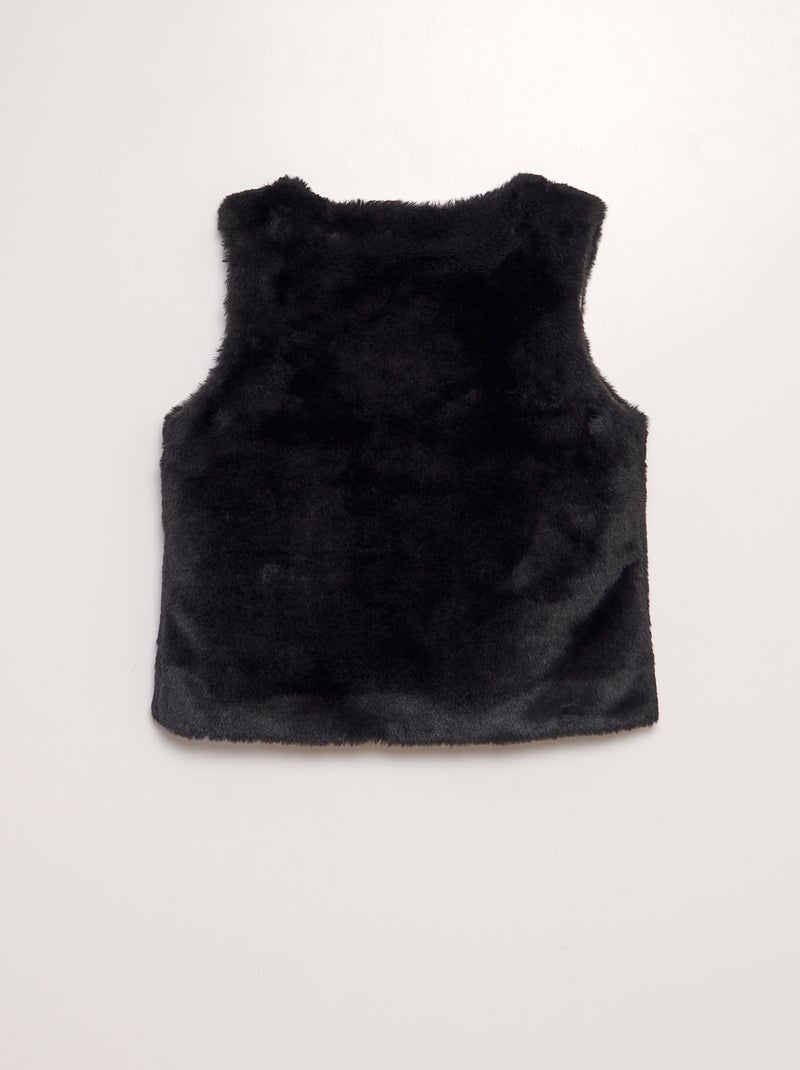 Cardigan in pelliccia ecologica senza maniche NERO - Kiabi
