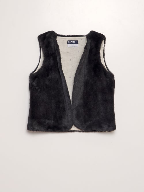 Cardigan in pelliccia ecologica senza maniche - Kiabi