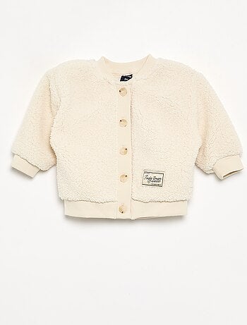 Cardigan in tessuto effetto montone