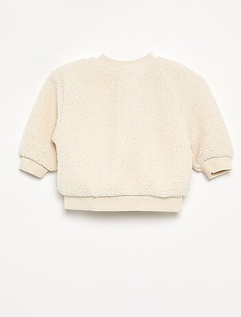 Cardigan in tessuto effetto montone