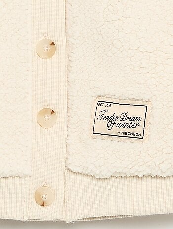 Cardigan in tessuto effetto montone