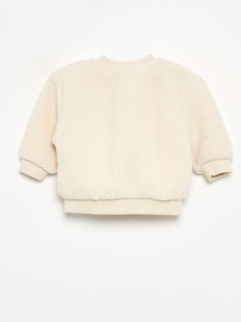 Cardigan in tessuto effetto montone Bianco - Kiabi