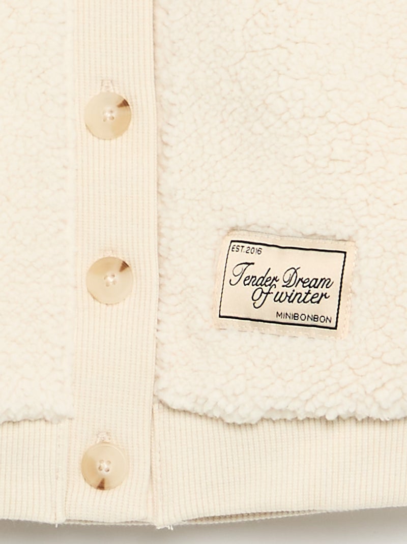 Cardigan in tessuto effetto montone Bianco - Kiabi
