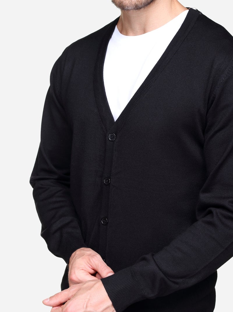 Cardigan in tessuto morbido - Frilivin Nero - Kiabi