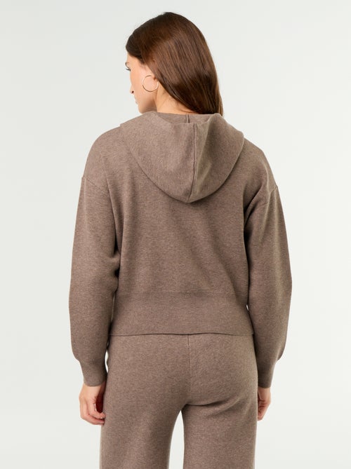 Cardigan in tessuto ottoman con cappuccio - Kiabi