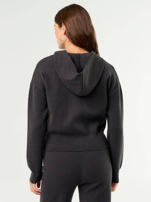 Cardigan in tessuto ottoman con cappuccio - Kiabi Cardigan in tessuto ottoman con cappuccio - Kiabi