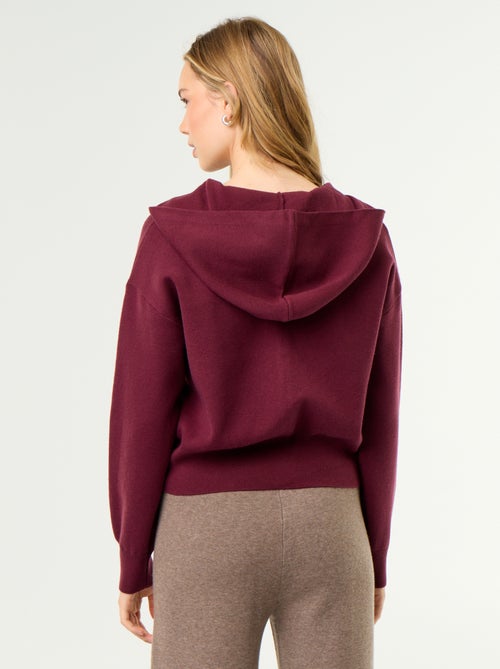 Cardigan in tessuto ottoman con cappuccio - Kiabi Cardigan in tessuto ottoman con cappuccio - Kiabi