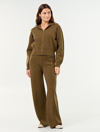 Cardigan in tessuto ottoman con cappuccio