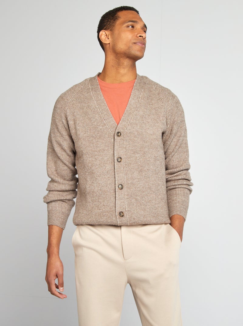 Cardigan in tessuto perlato BEIGE - Kiabi