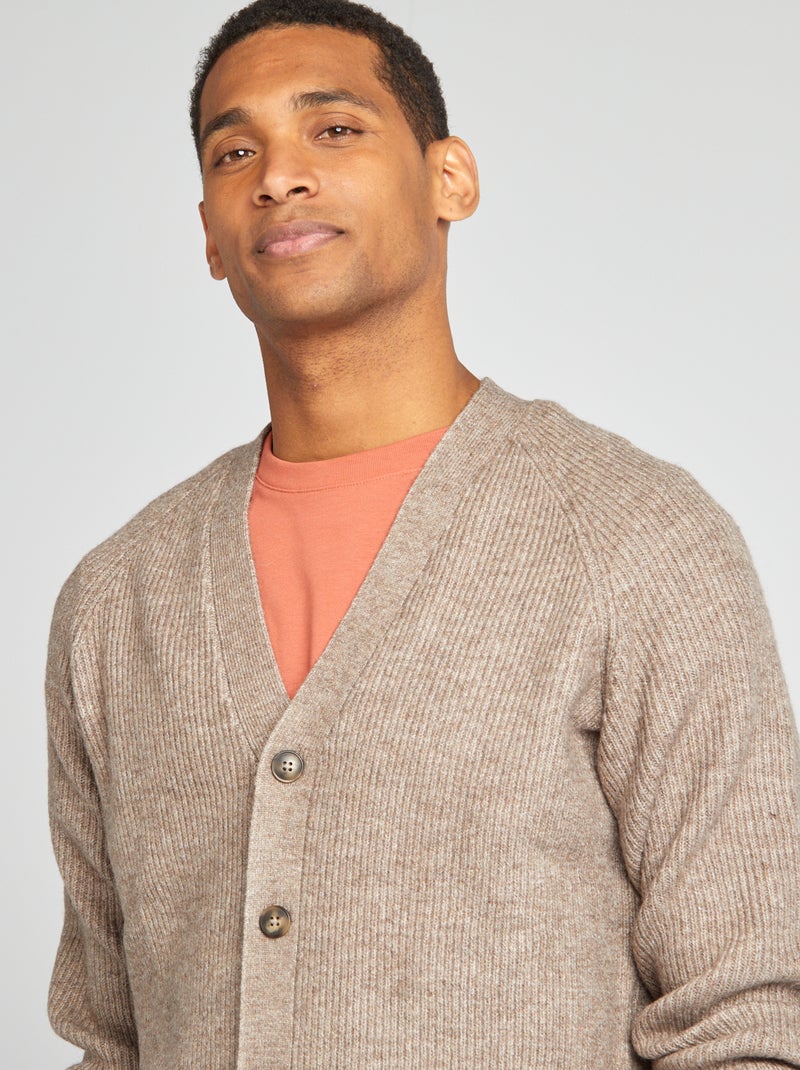 Cardigan in tessuto perlato BEIGE - Kiabi