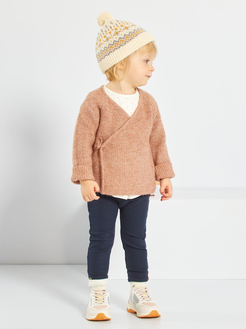 Cardigan incrociato castano - Kiabi