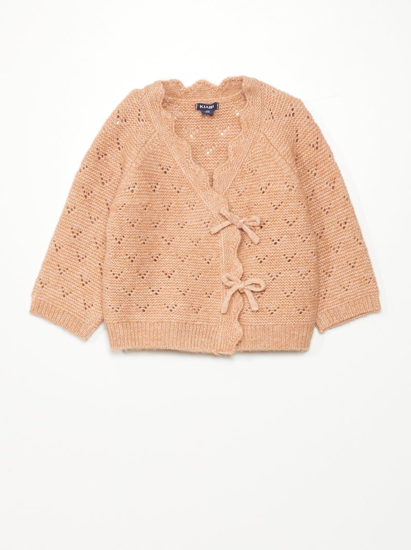 Cardigan incrociato in maglia fantasia Rosa antico - Kiabi
