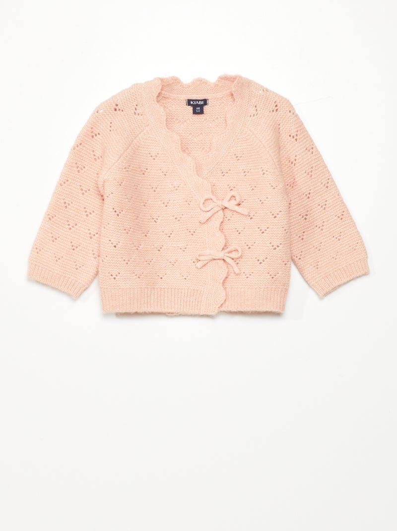 Cardigan incrociato in maglia fantasia Rosa - Kiabi
