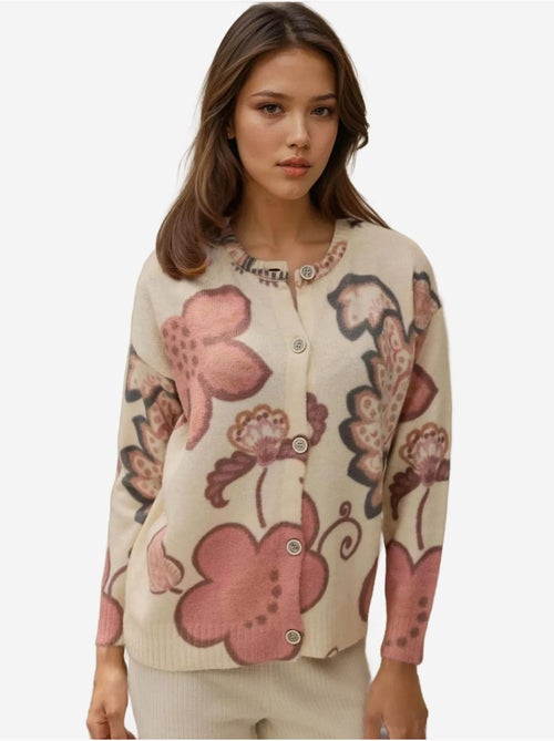Cardigan jacquard a fiori - Kiabi Cardigan jacquard a fiori - Kiabi
