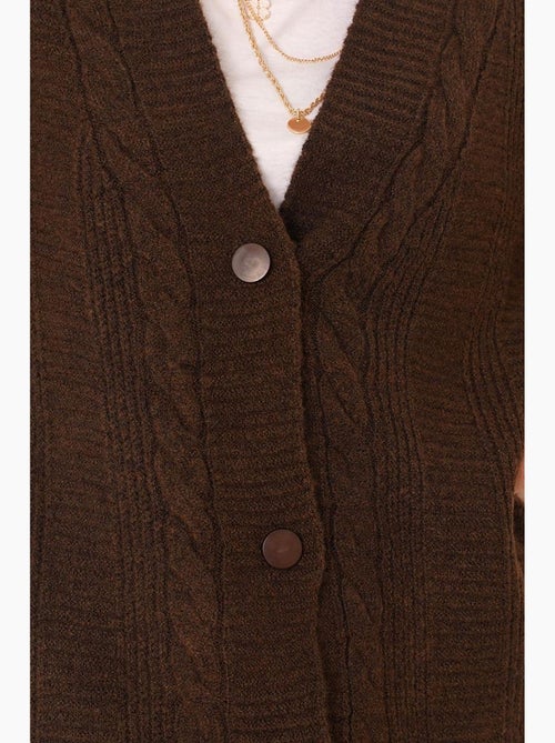 Cardigan jacquard con scollo a v e bottoni bdart - Kiabi Cardigan jacquard con scollo a v e bottoni bdart - Kiabi