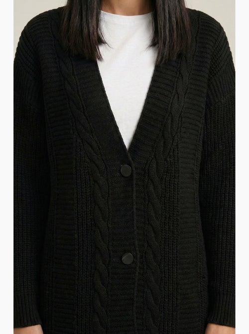 Cardigan jacquard con scollo a v e bottoni bdart - Kiabi