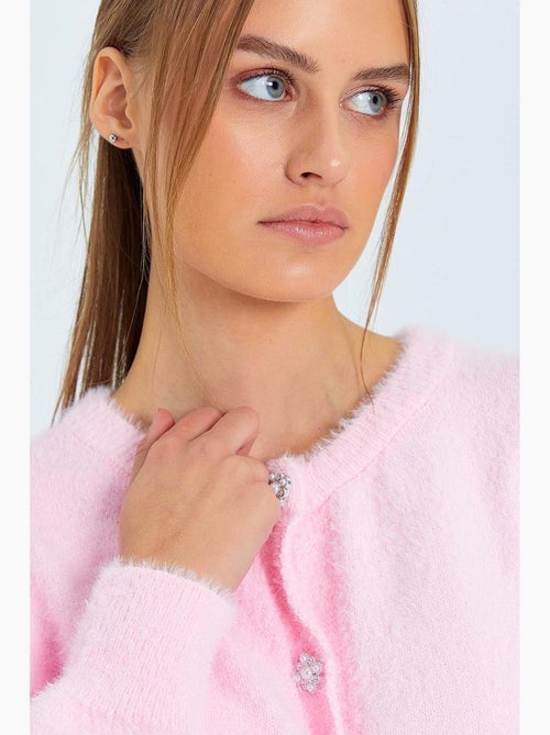 Cardigan jacquard oversize con bottoni mixray - Kiabi Cardigan jacquard oversize con bottoni mixray - Kiabi