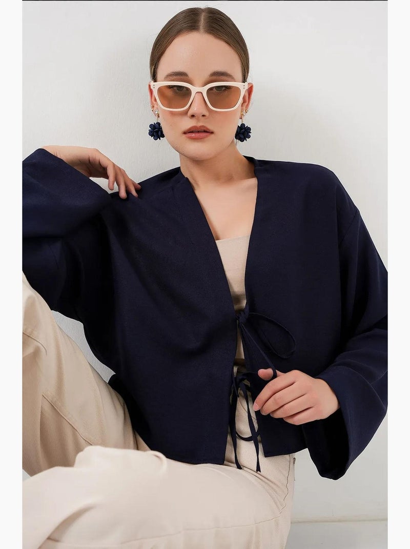 Cardigan kimono scollo a v misto viscosa bdart Blu marino - Kiabi