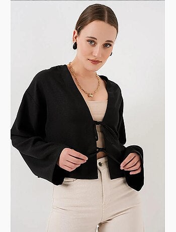 Cardigan kimono scollo a v misto viscosa bdart
