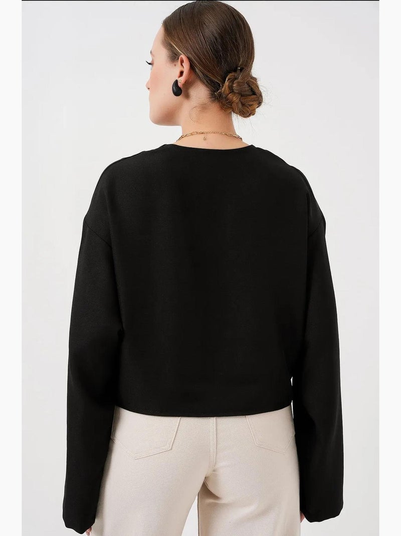 Cardigan kimono scollo a v misto viscosa bdart Nero - Kiabi
