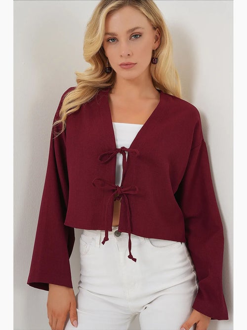 Cardigan kimono scollo a v misto viscosa bdart - Kiabi