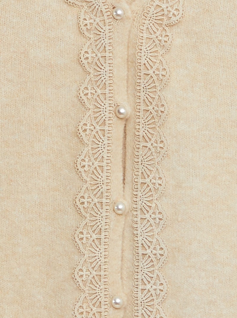 Cardigan lavorato a maglia - BEIGE - Kiabi