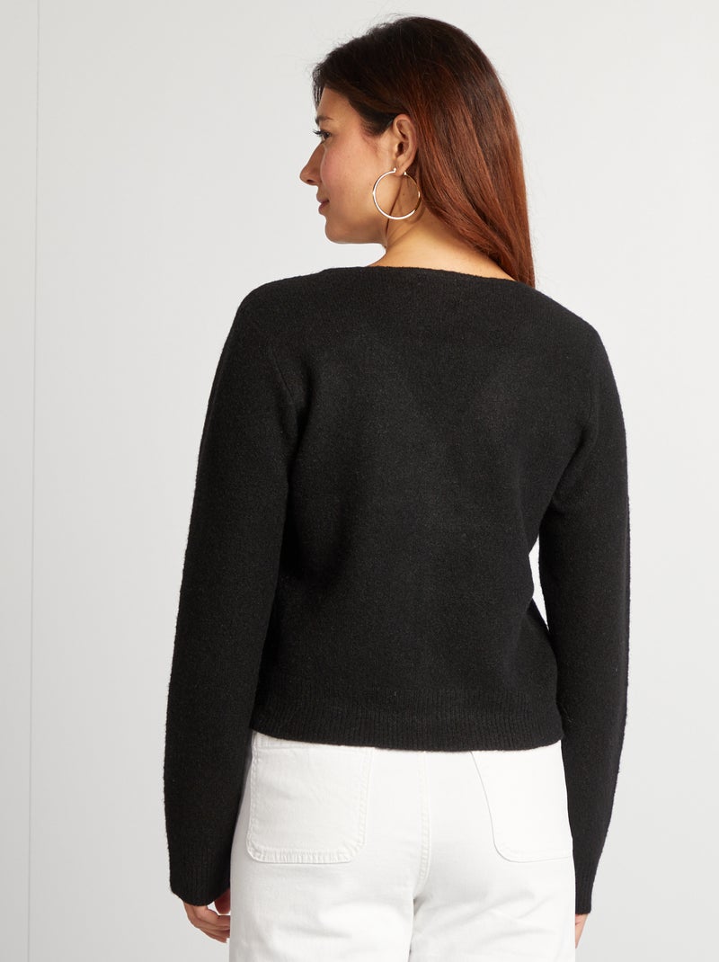 Cardigan lavorato a maglia - nero - Kiabi