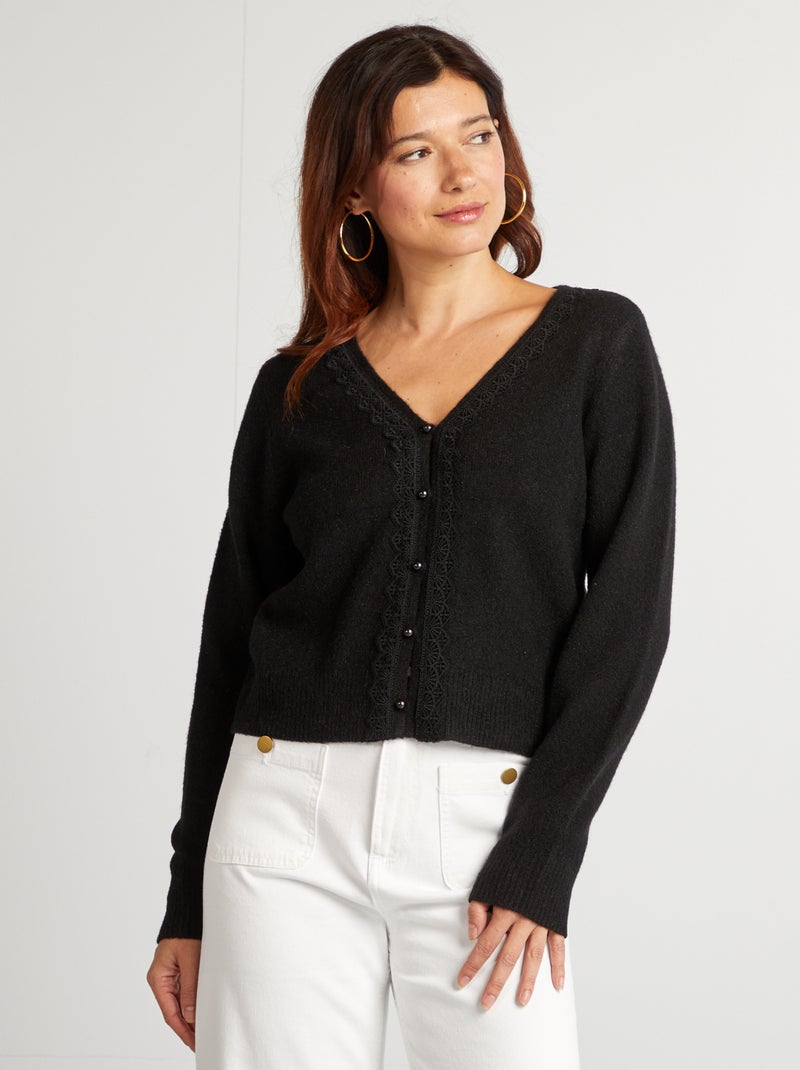 Cardigan lavorato a maglia - nero - Kiabi