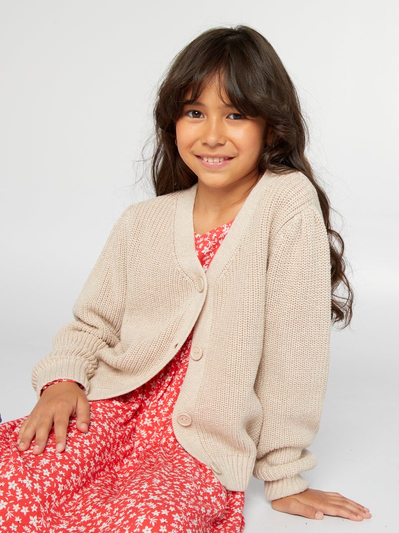 Cardigan lavorato a maglia BEIGE - Kiabi