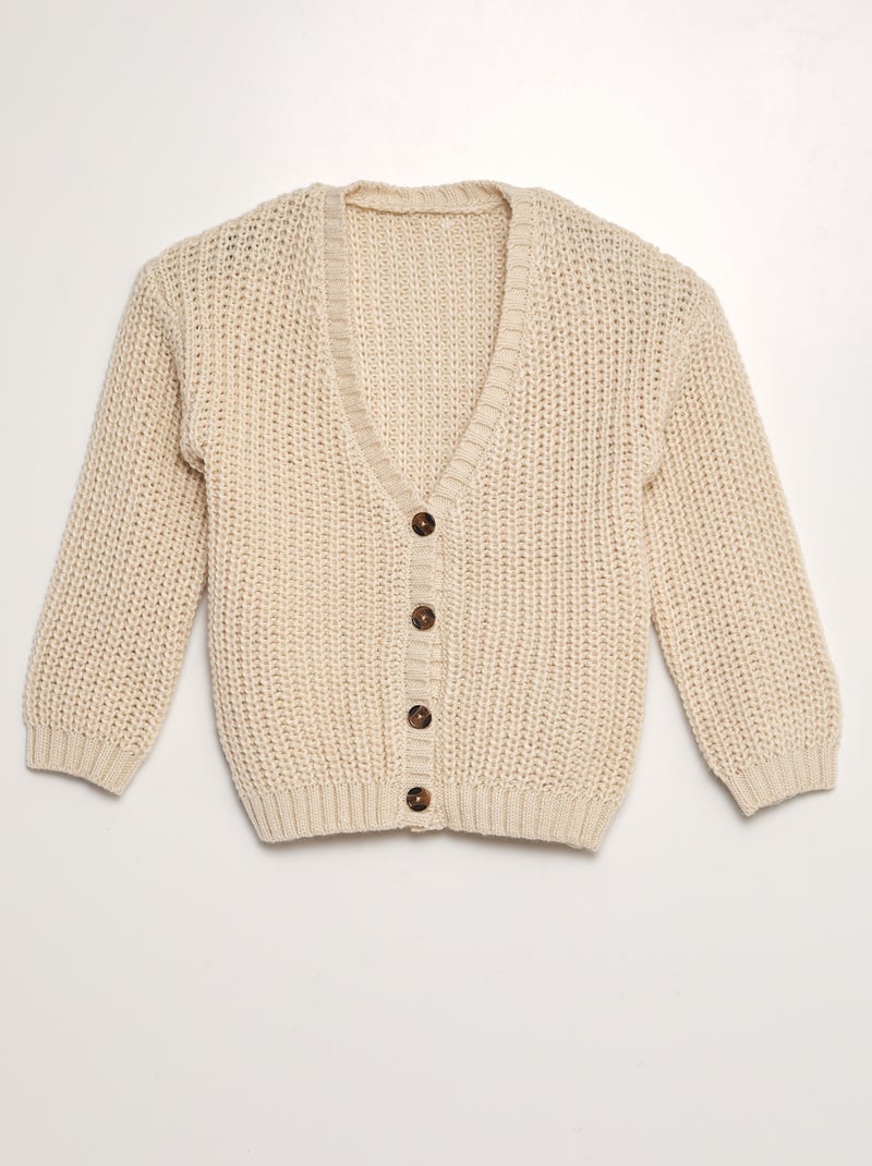 Cardigan lavorato a maglia BEIGE - Kiabi