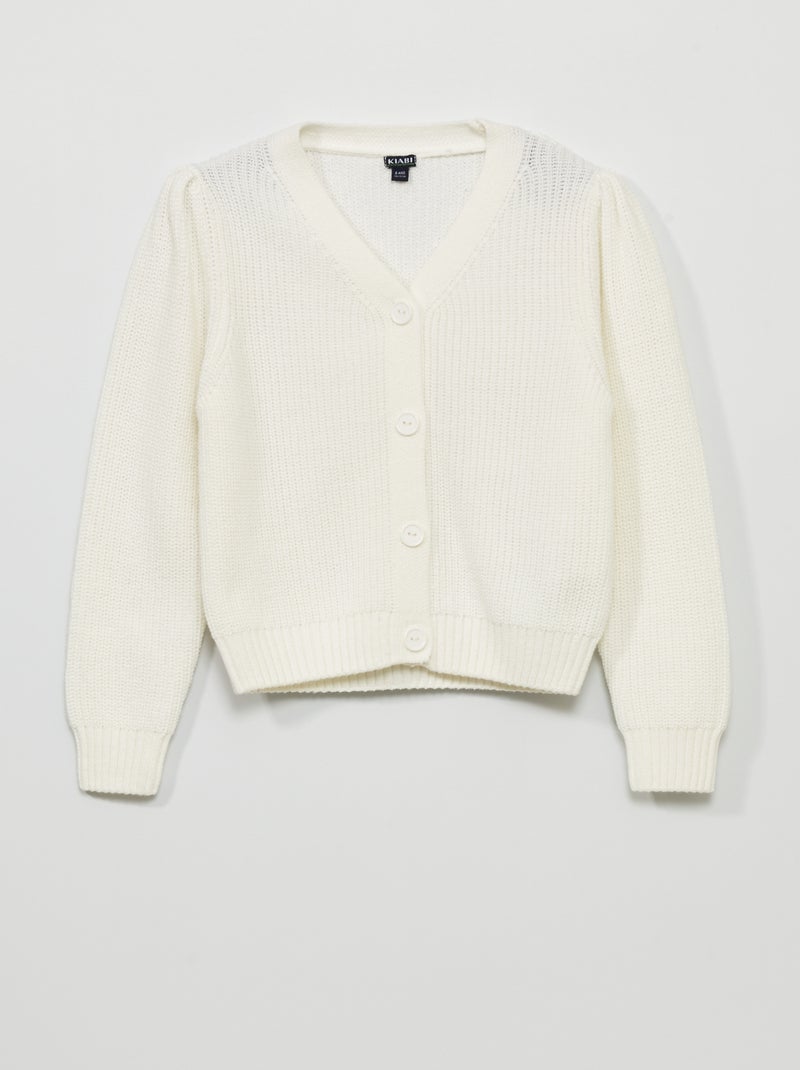 Cardigan lavorato a maglia Bianco - Kiabi
