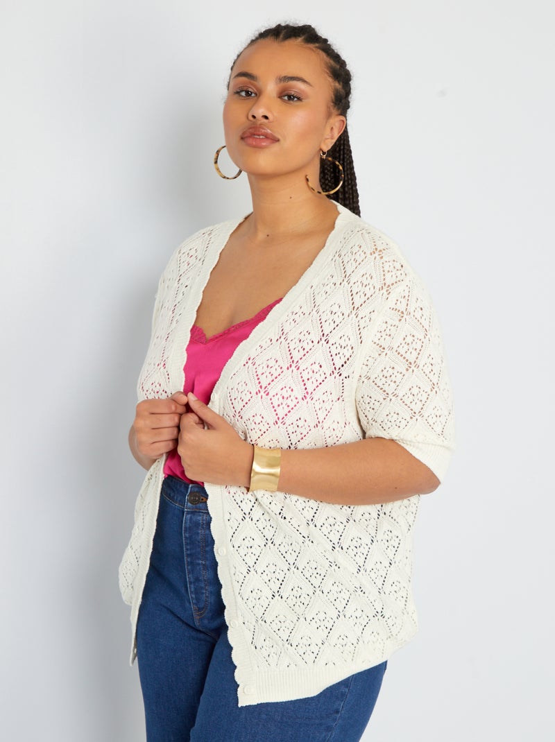 Cardigan lavorato a maglia BIANCO - Kiabi