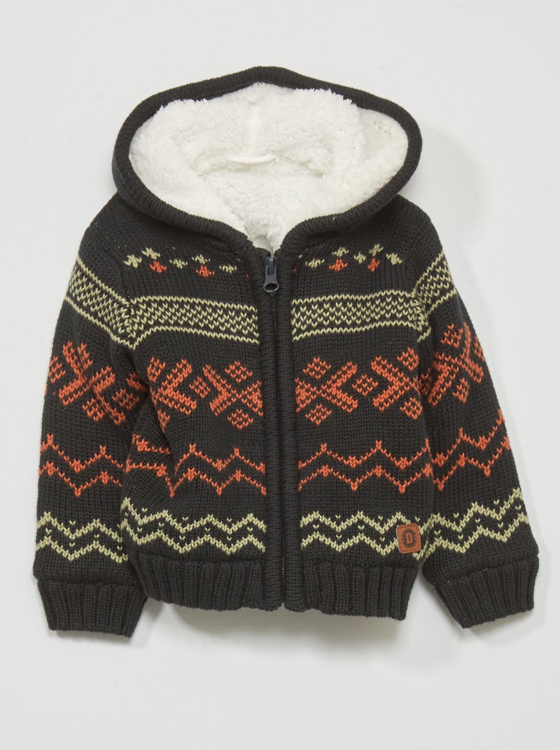 Cardigan lavorato a maglia con cappuccio GRIGIO - Kiabi