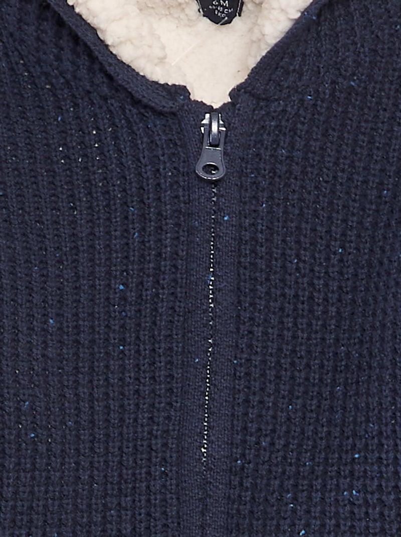 Cardigan lavorato a maglia con cappuccio NERO - Kiabi