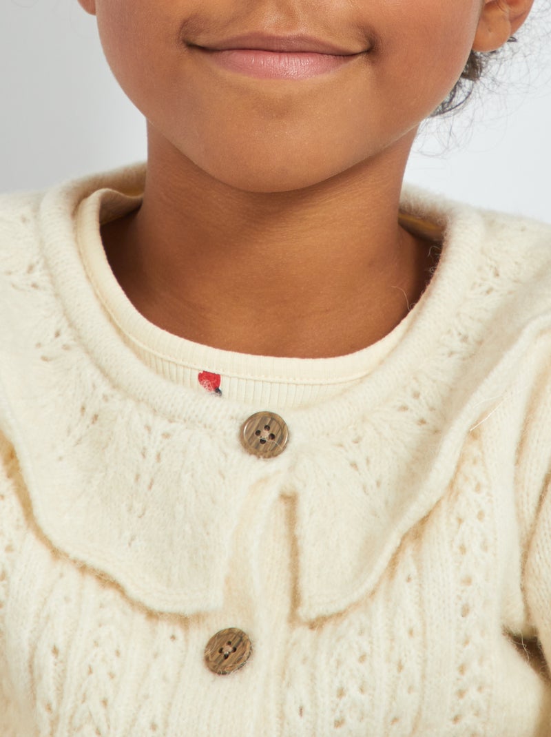 Cardigan Da Bambina Lavorato A Maglia Rosa Medio 104 14958