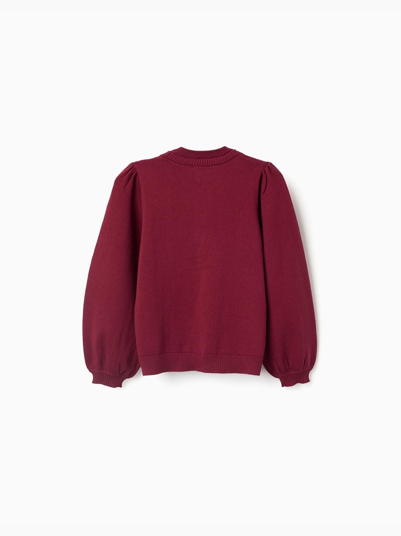 Cardigan lavorato a maglia con dettagli intrecciati Rosso scuro - Kiabi