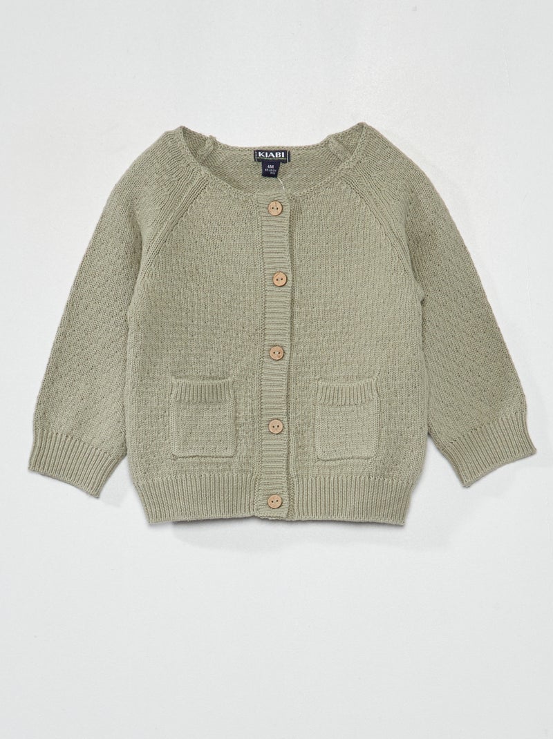 Cardigan lavorato a maglia con punto fantasia grigio - Kiabi