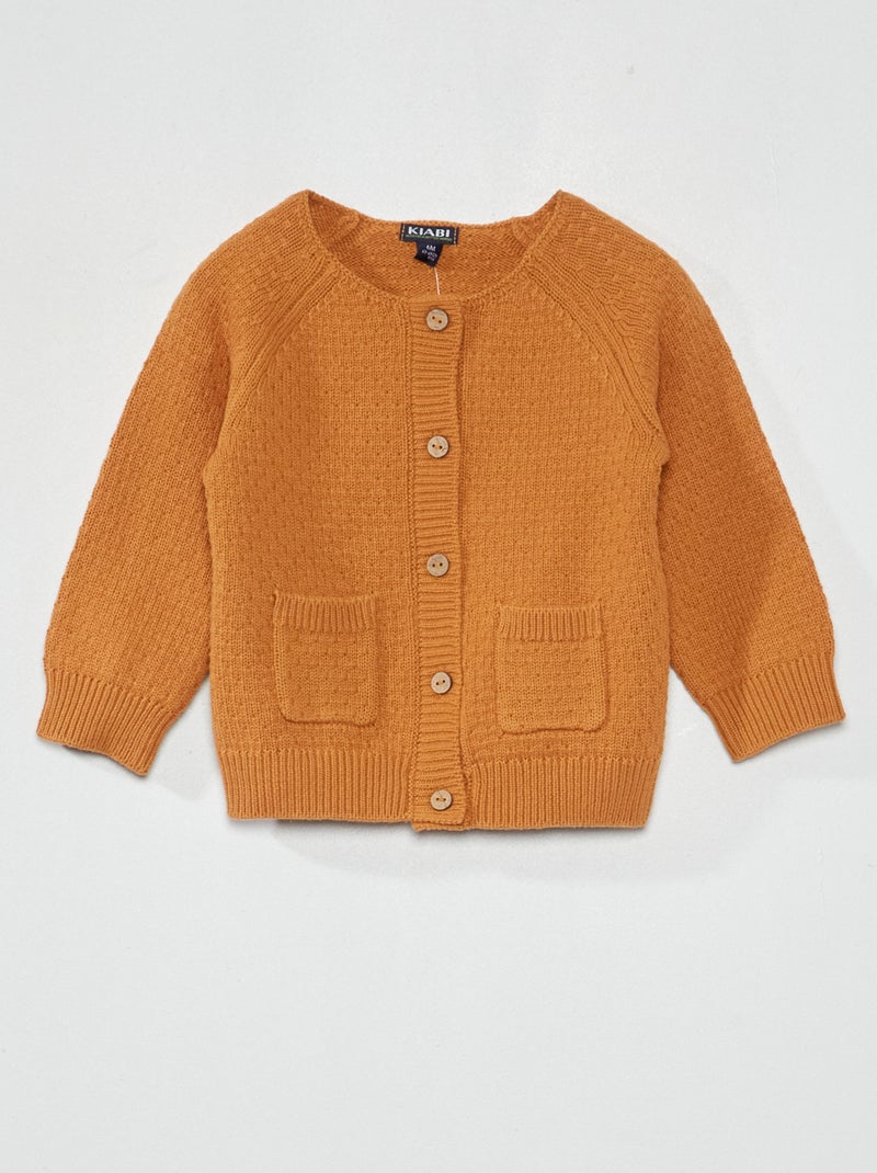 Cardigan lavorato a maglia con punto fantasia MARRONE - Kiabi