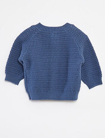 Cardigan lavorato a maglia con ricamo sul petto