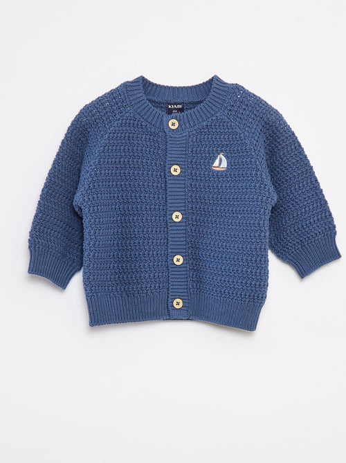 Cardigan lavorato a maglia con ricamo sul petto - Kiabi
