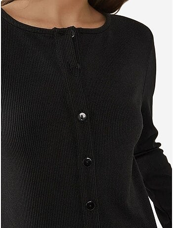Cardigan lavorato a maglia con scollo rotondo aderente hiccup